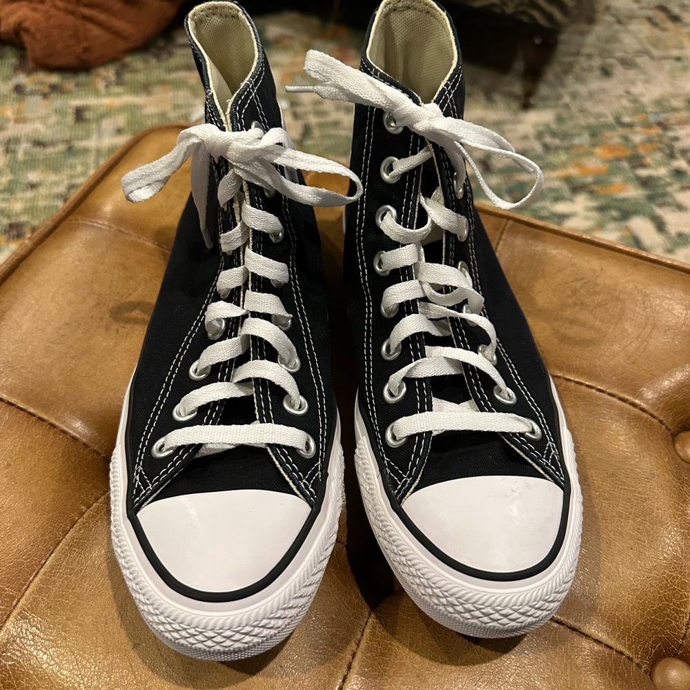 Black and White High-Top Sneakers